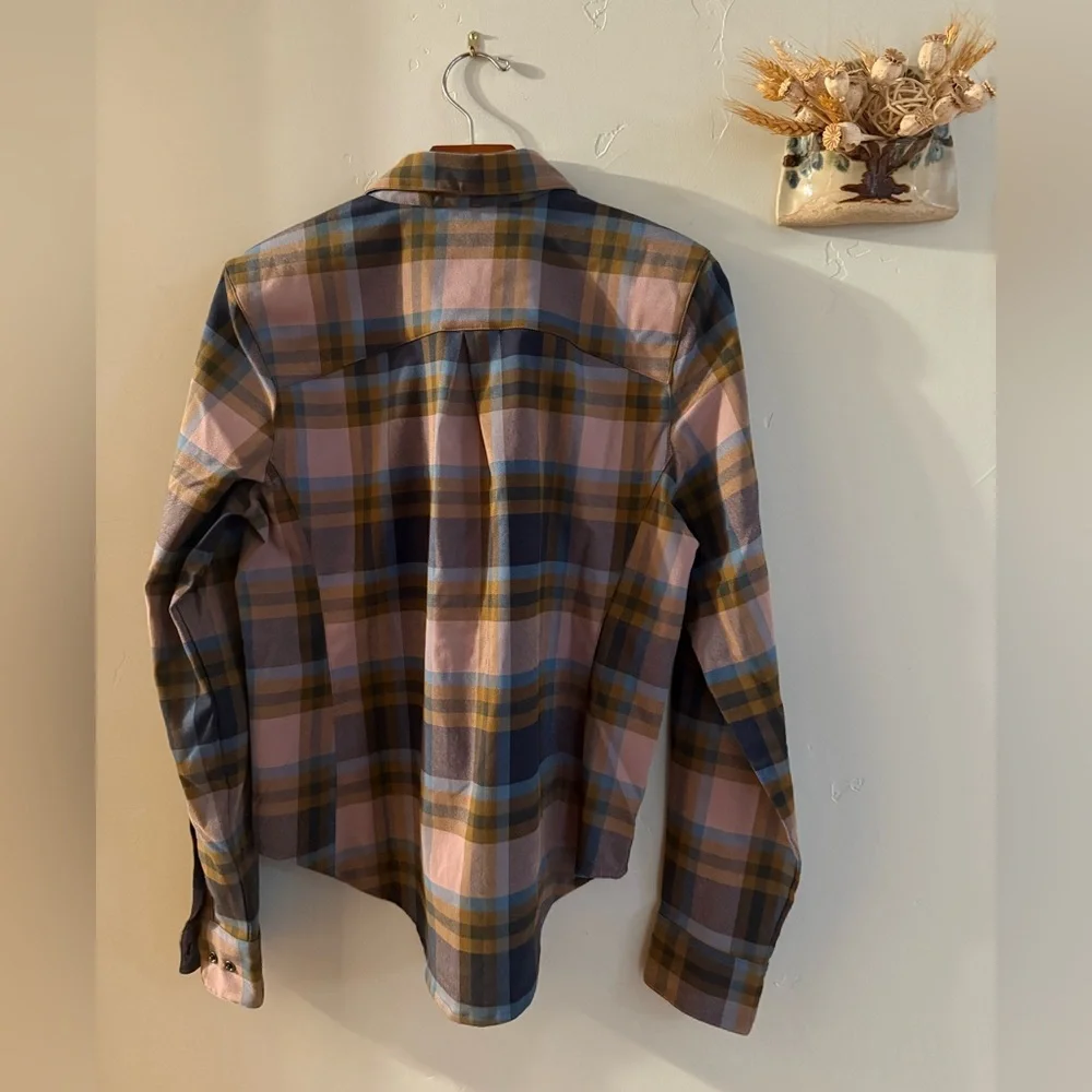 FlyLow Brigitte Tech Flannel-Plaid Button Down Shirt - Pink, Blue, and Yellow - Picture 3 of 4